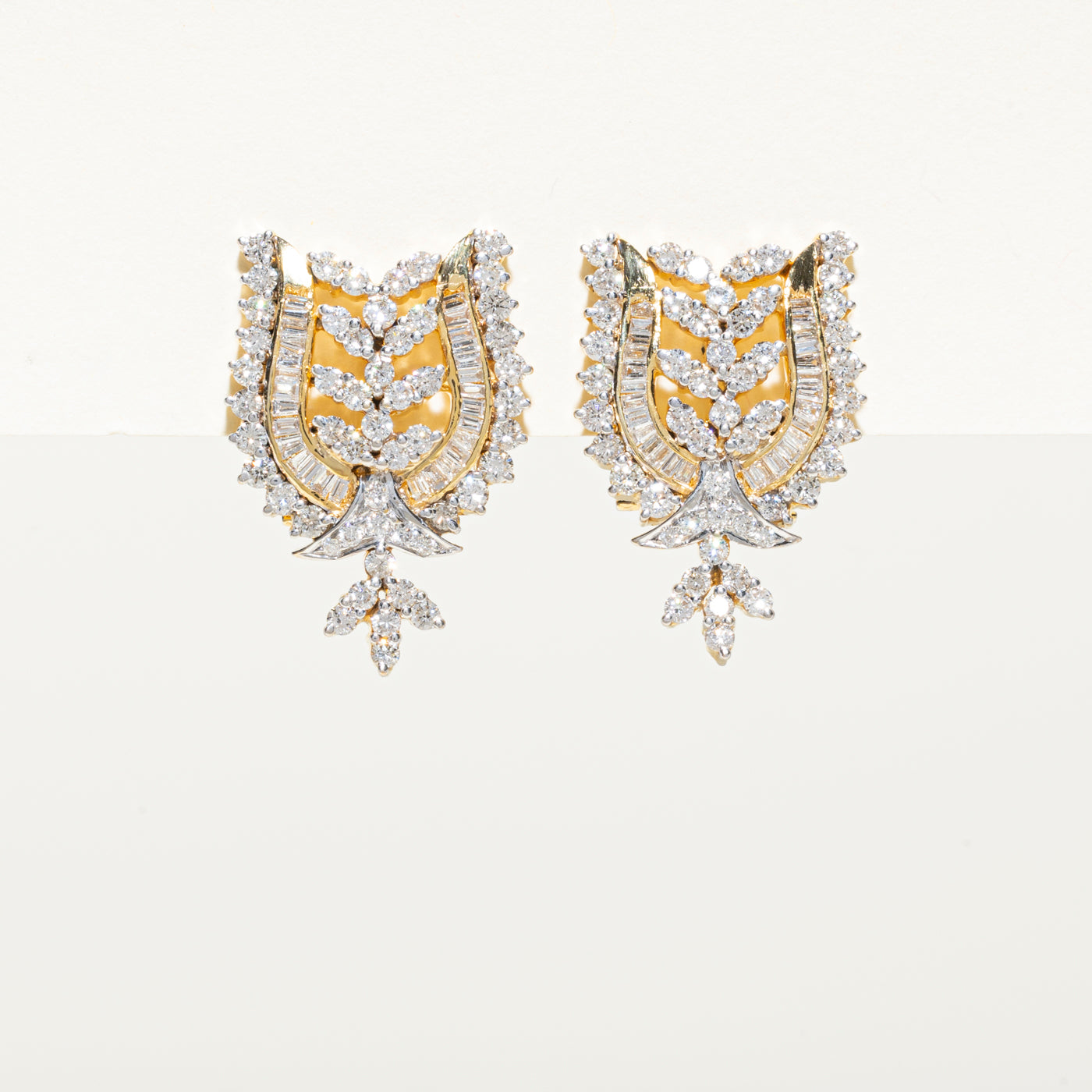 Multi Cut Diamond Ornate Stud Earrings | 2.00ctw
