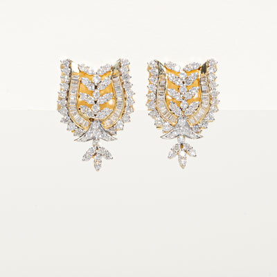Multi Cut Diamond Ornate Stud Earrings | 2.00ctw