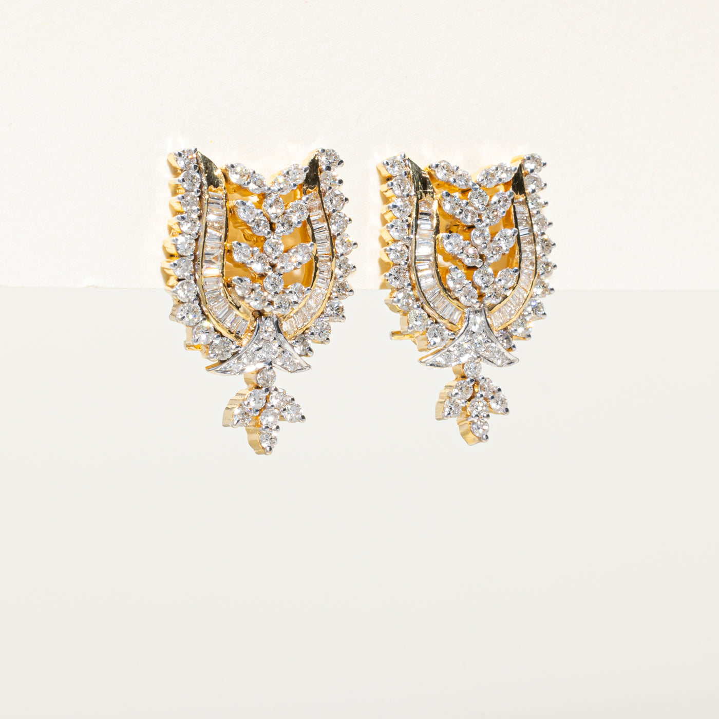 Multi Cut Diamond Ornate Stud Earrings | 2.00ctw