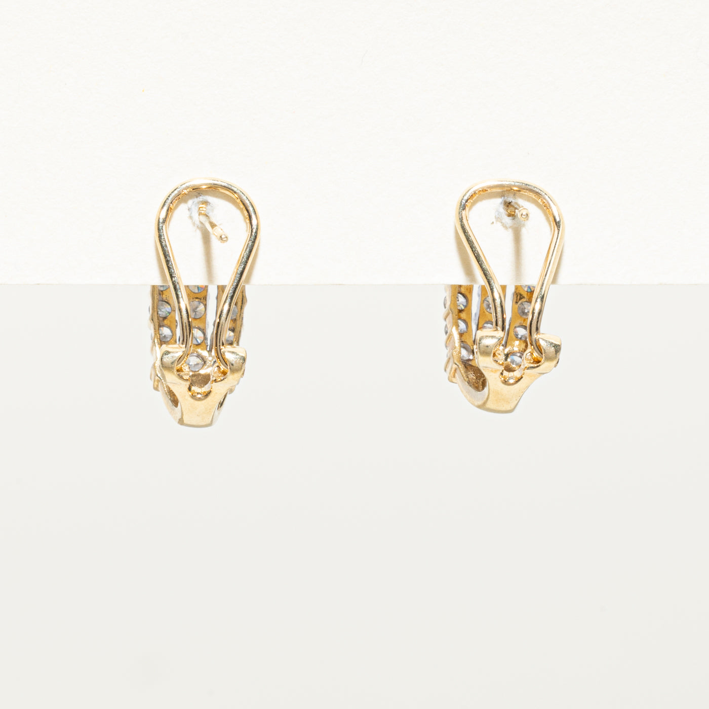 Multi Column Diamond Huggie Earrings | 0.96ctw