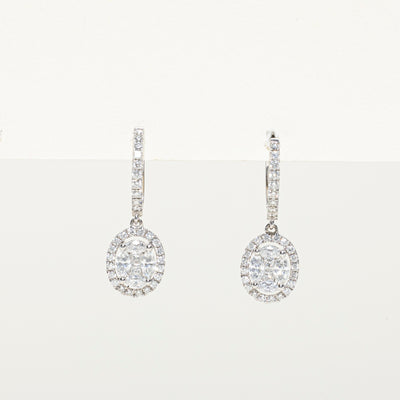 Illusion Set Diamond Halo Drop Earrings | 0.68ctw