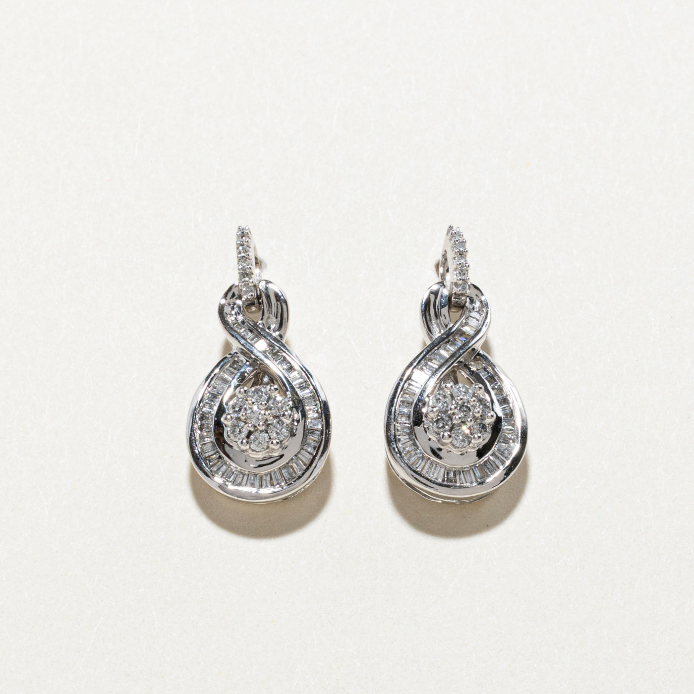 Diamond Cluster Drop Earrings | 0.50ctw