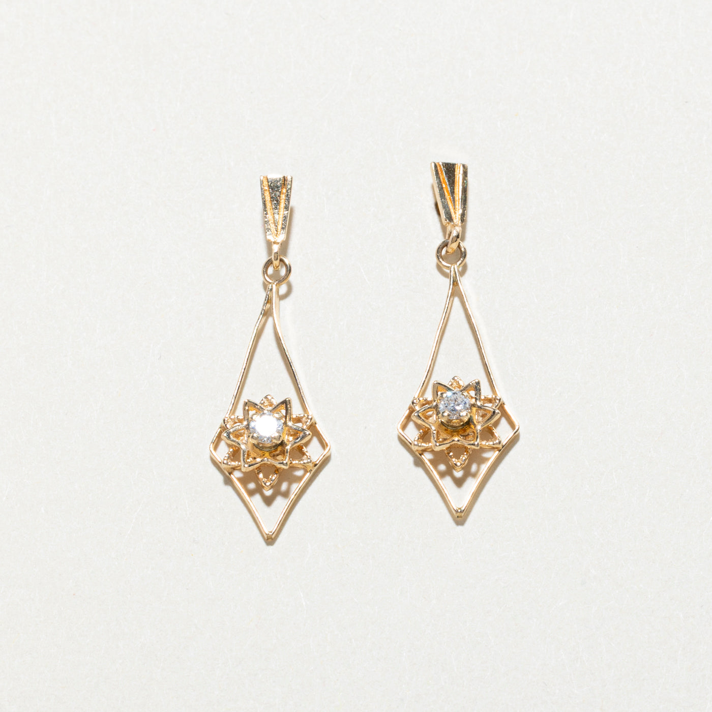 Diamond Flower Drop Earrings | 0.12ctw