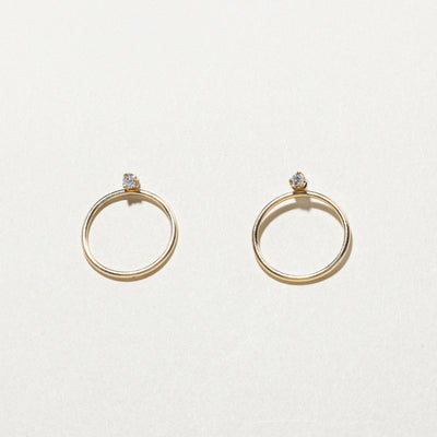 Diamond Stud & Circle Jacket Earrings | 0.06ctw