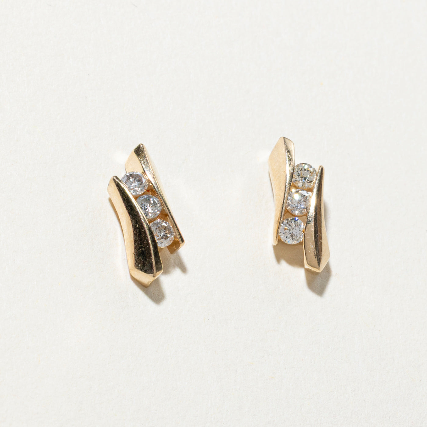 Channel Set Diamond Stud Earrings | 0.30ctw