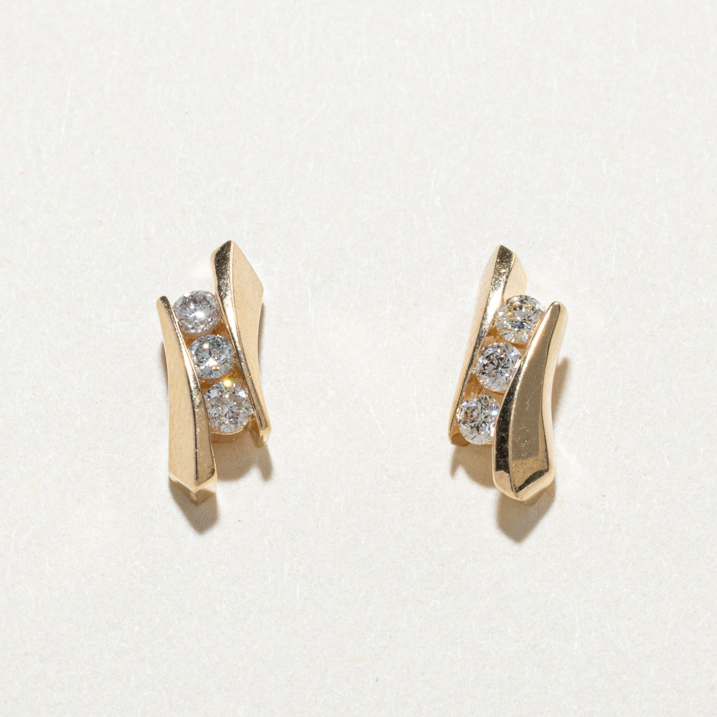 Channel Set Diamond Stud Earrings | 0.30ctw
