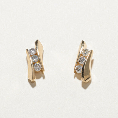 Channel Set Diamond Stud Earrings | 0.30ctw