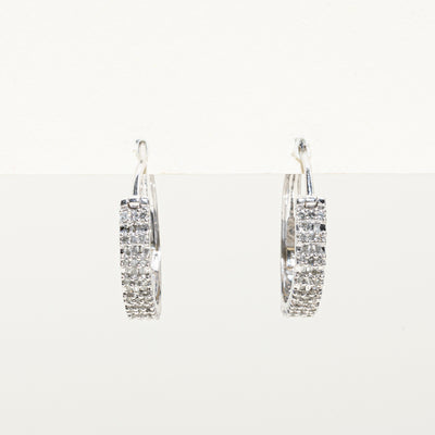 Multi Cut Diamond Hoop Earrings | 0.50ctw