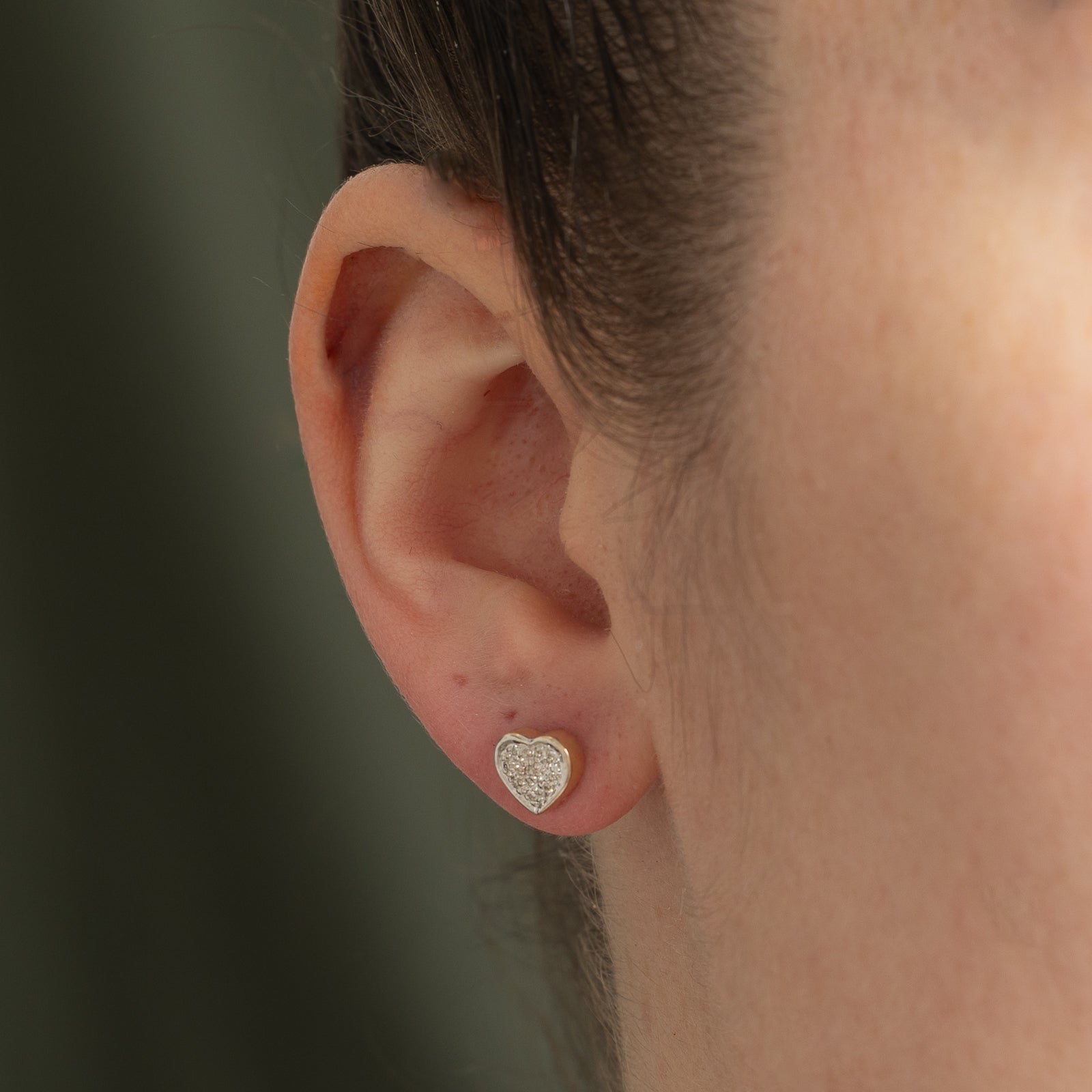 Diamond Cluster Heart Stud Earrings | 0.08ctw