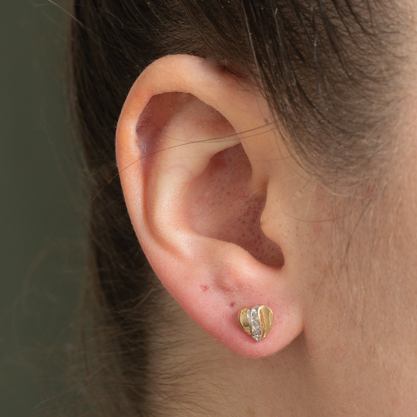 Diamond Heart Stud Earrings | 0.03ctw