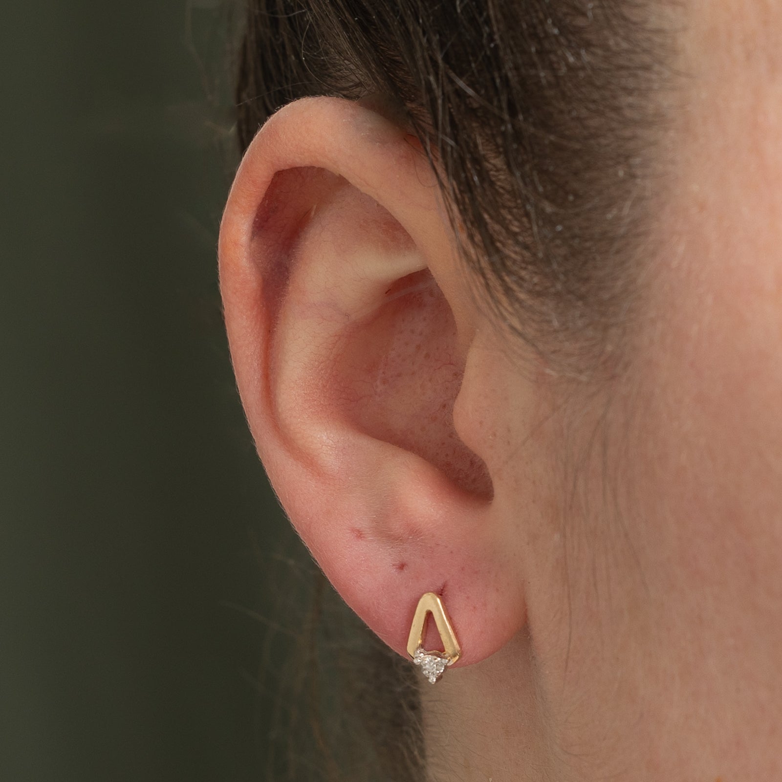 10K Illusion Set Diamond Geometric Stud Earrings | 0.01ctw