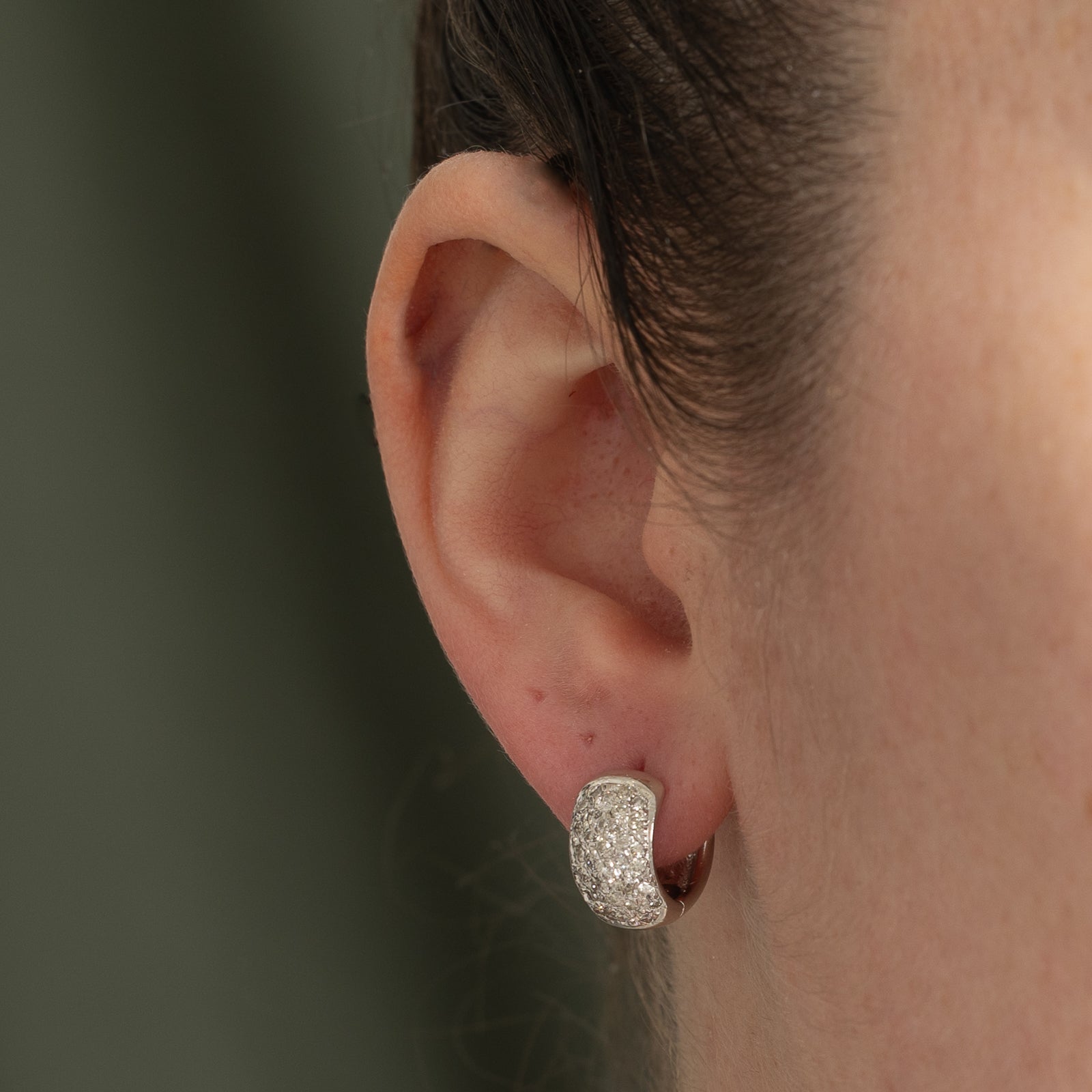 14K Diamond Cluster Hoop Earrings | 0.70ctw