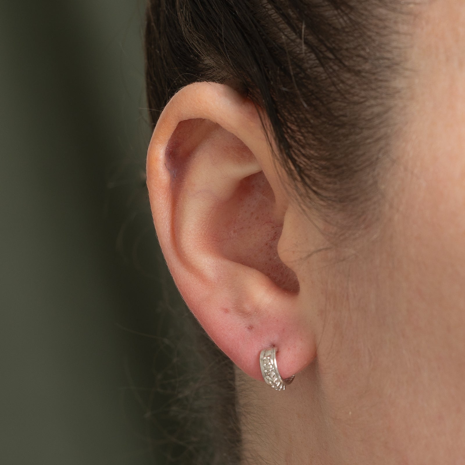 10K Diamond Huggie Earrings | 0.10ctw