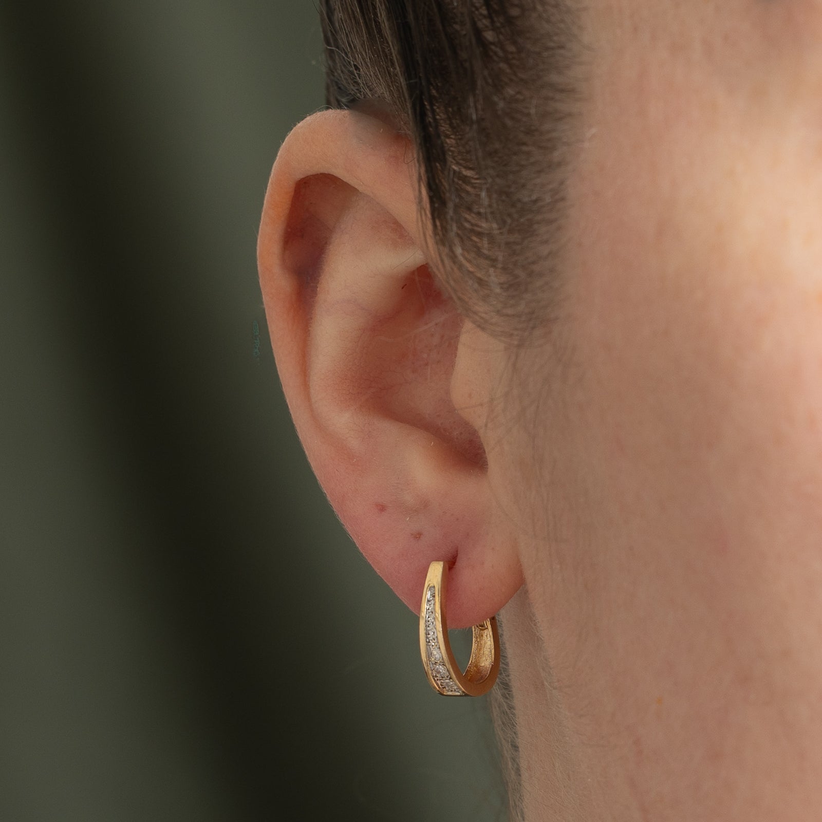 14K Diamond Hoop Earrings | 0.07ctw