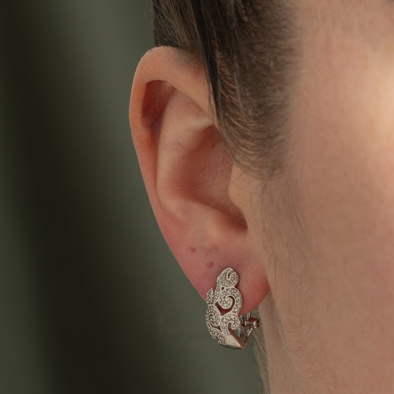 Diamond Scrollwork Ornate Earrings | 0.30ctw