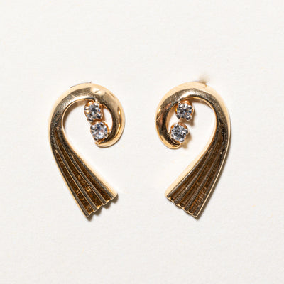14K Diamond Swirl Stud Earrings | 0.12ctw