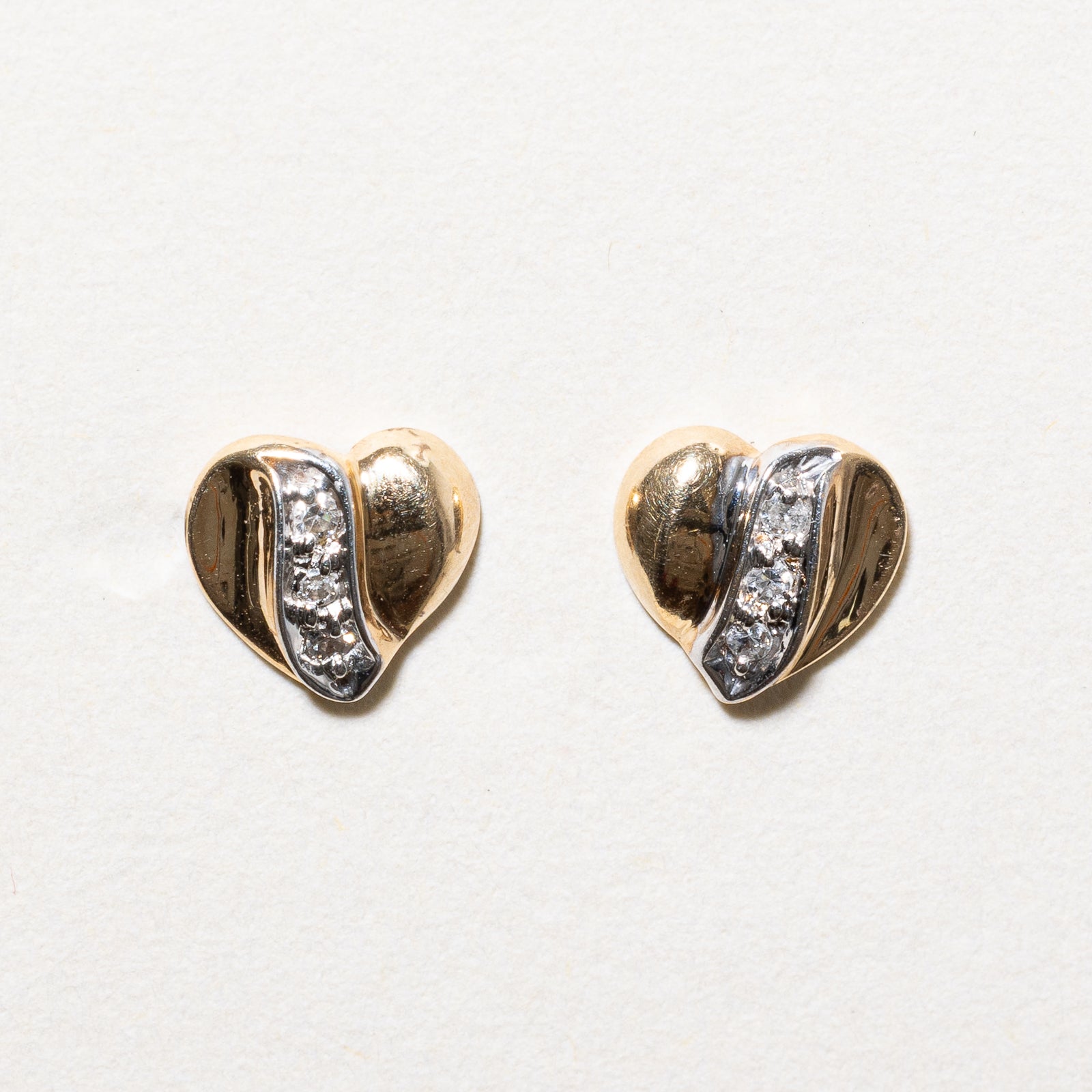 Diamond Heart Stud Earrings | 0.03ctw