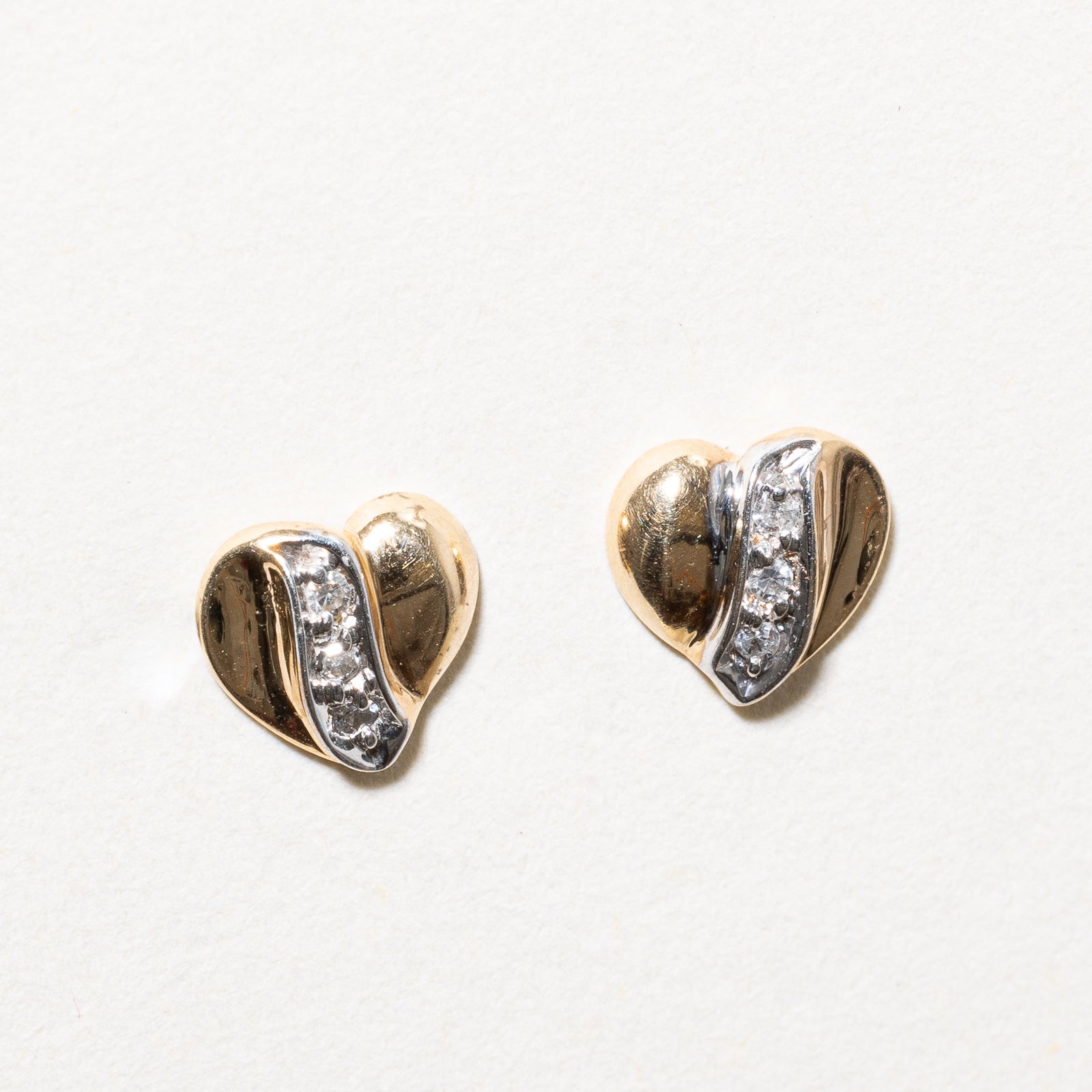 Diamond Heart Stud Earrings | 0.03ctw