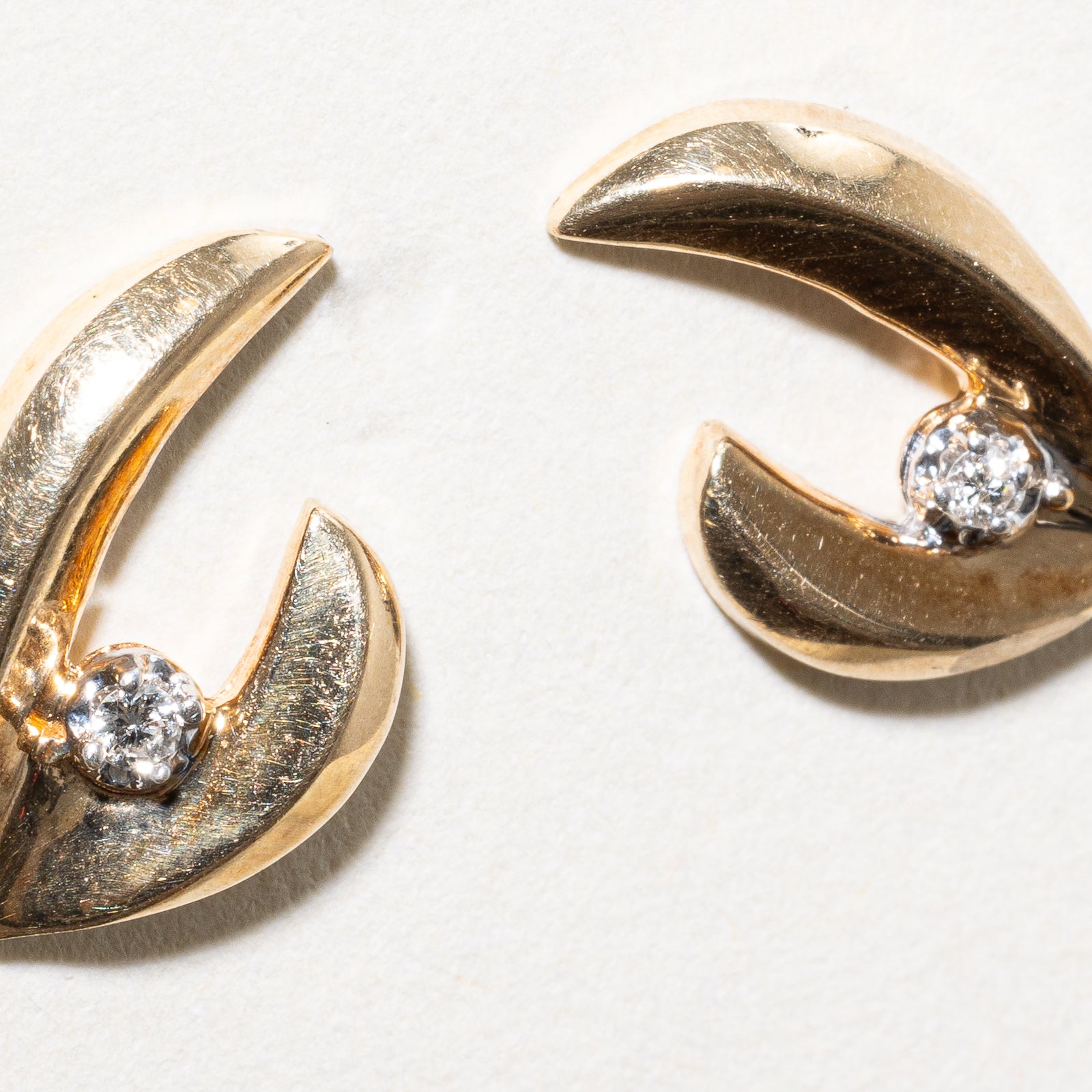 10K Diamond Abstract Stud Earrings | 0.04ctw