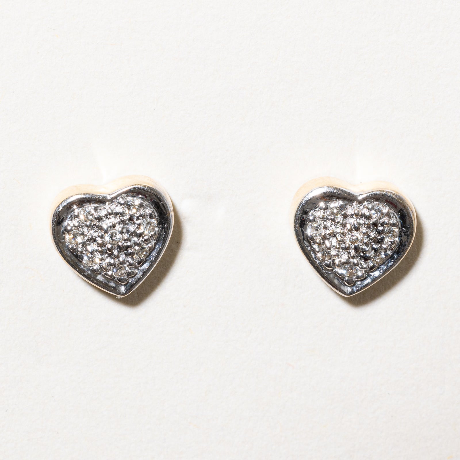 Diamond Cluster Heart Stud Earrings | 0.08ctw