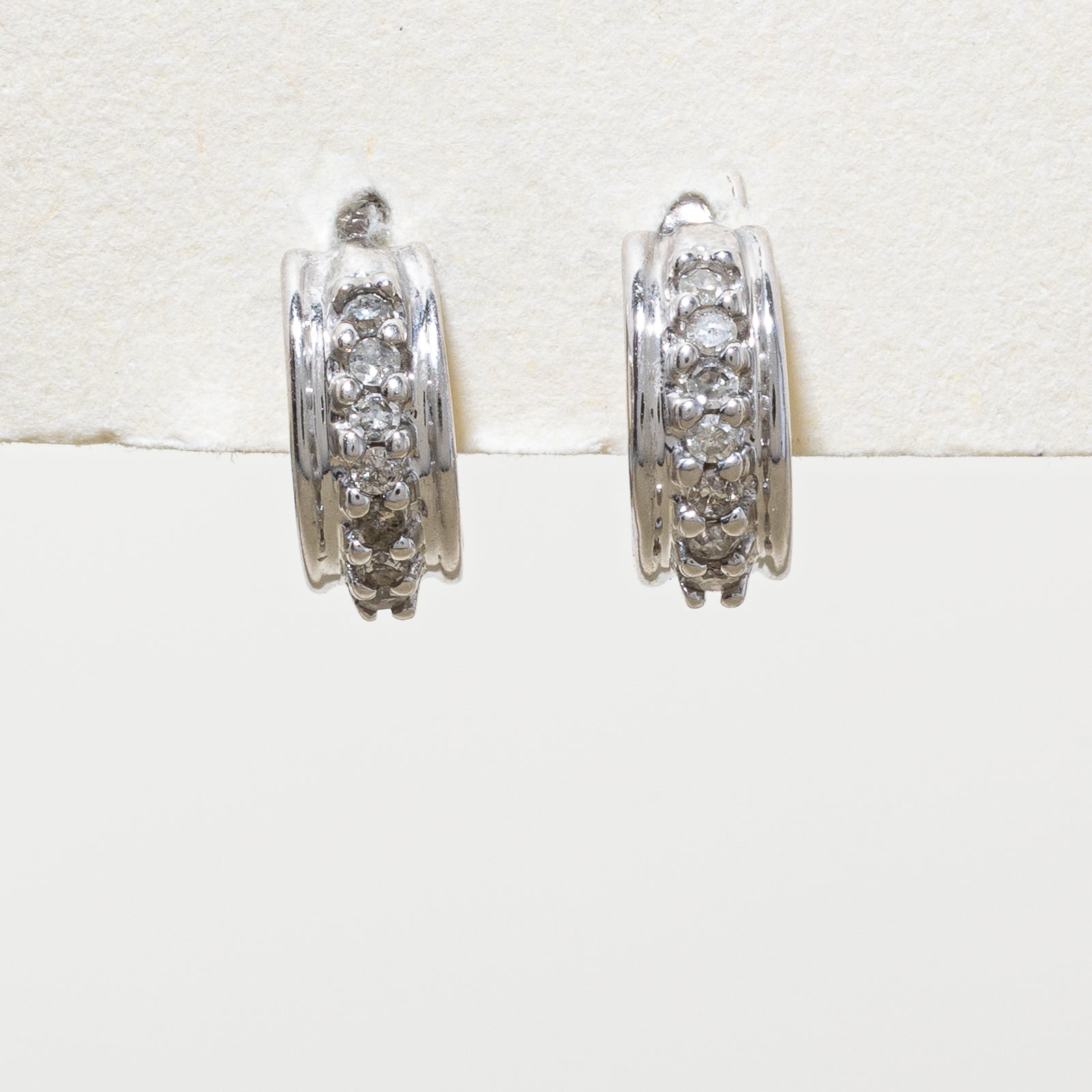 10K Diamond Huggie Earrings | 0.10ctw