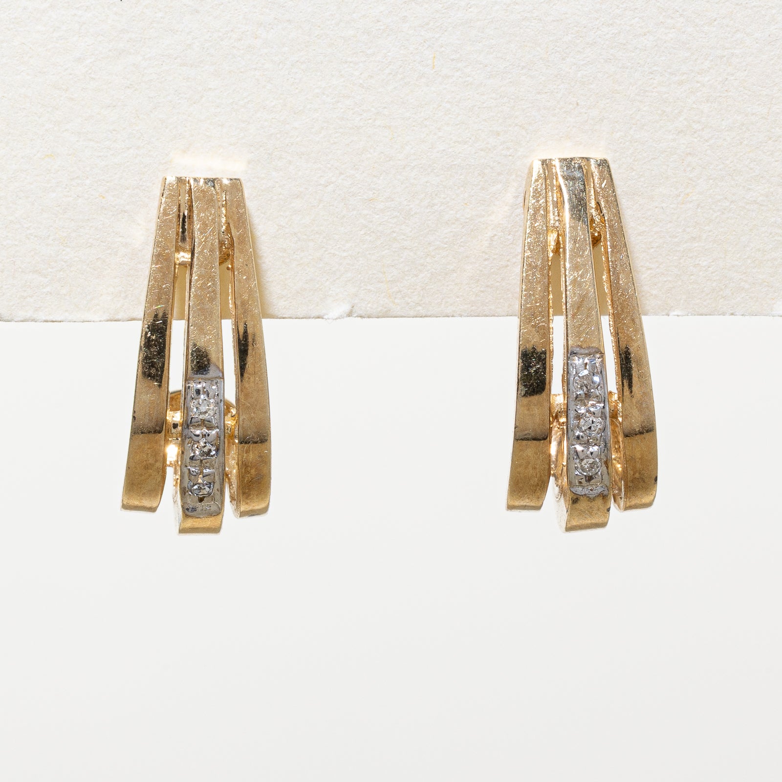 10K Diamond Hoop Earrings | 0.03ctw