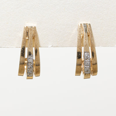 10K Diamond Hoop Earrings | 0.03ctw