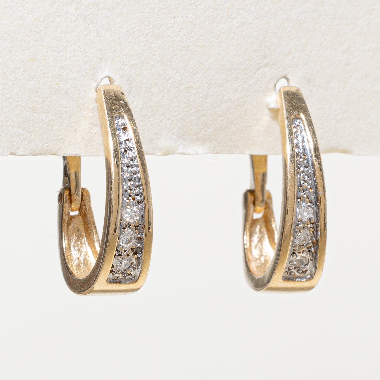 14K Diamond Hoop Earrings | 0.07ctw
