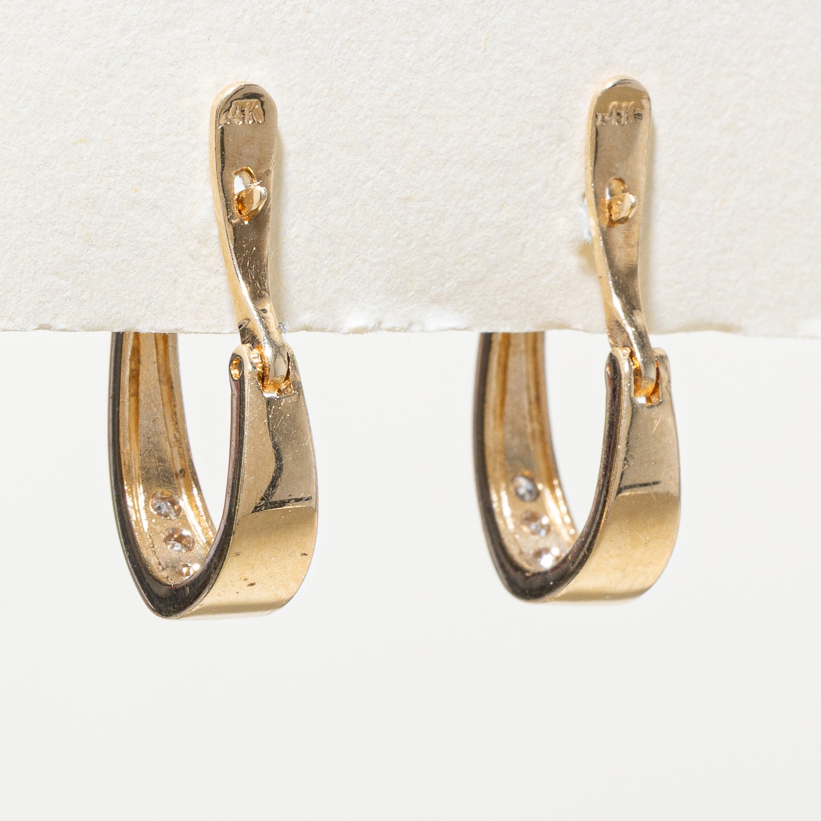 14K Diamond Hoop Earrings | 0.07ctw