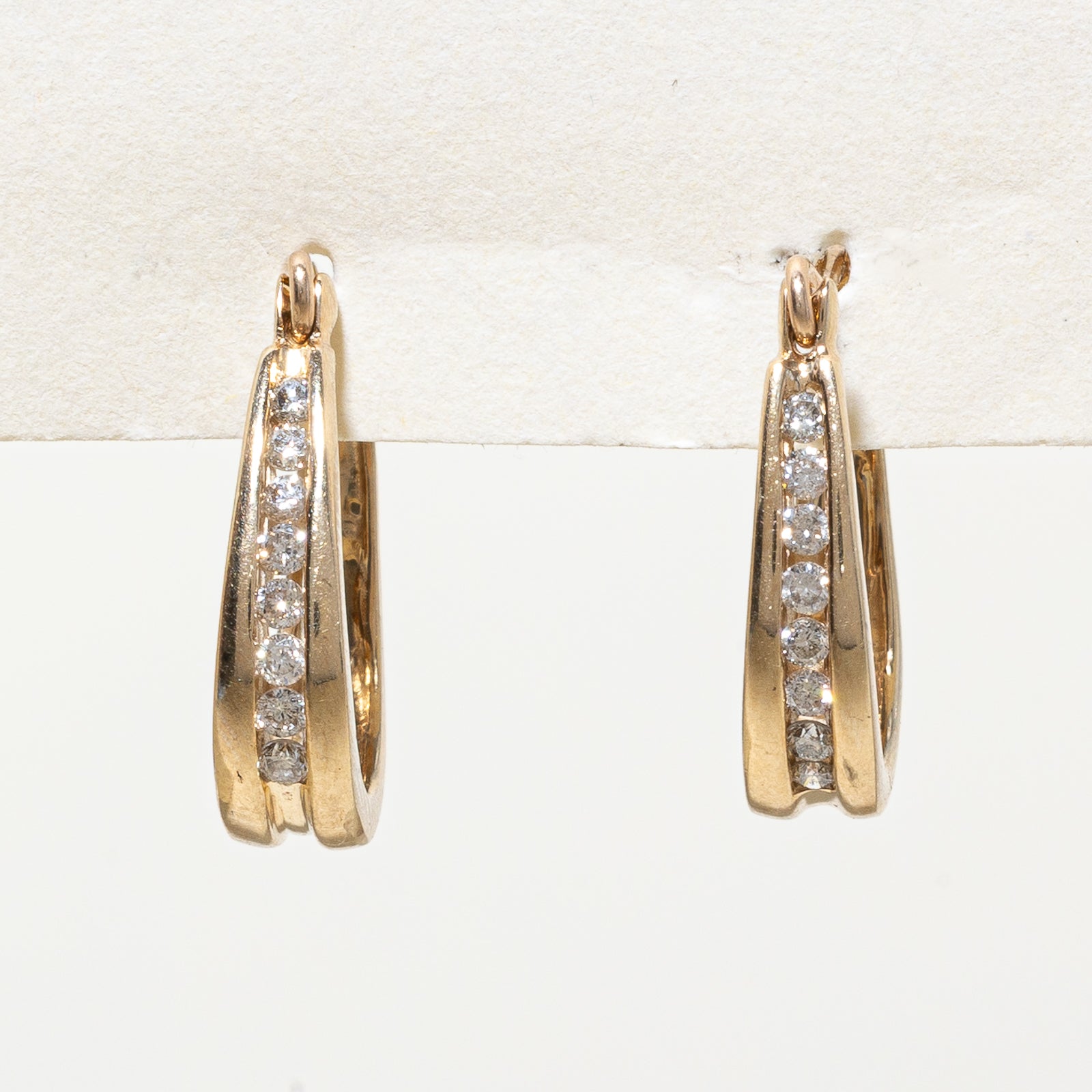10K Diamond Hoop Earrings | 0.25ctw