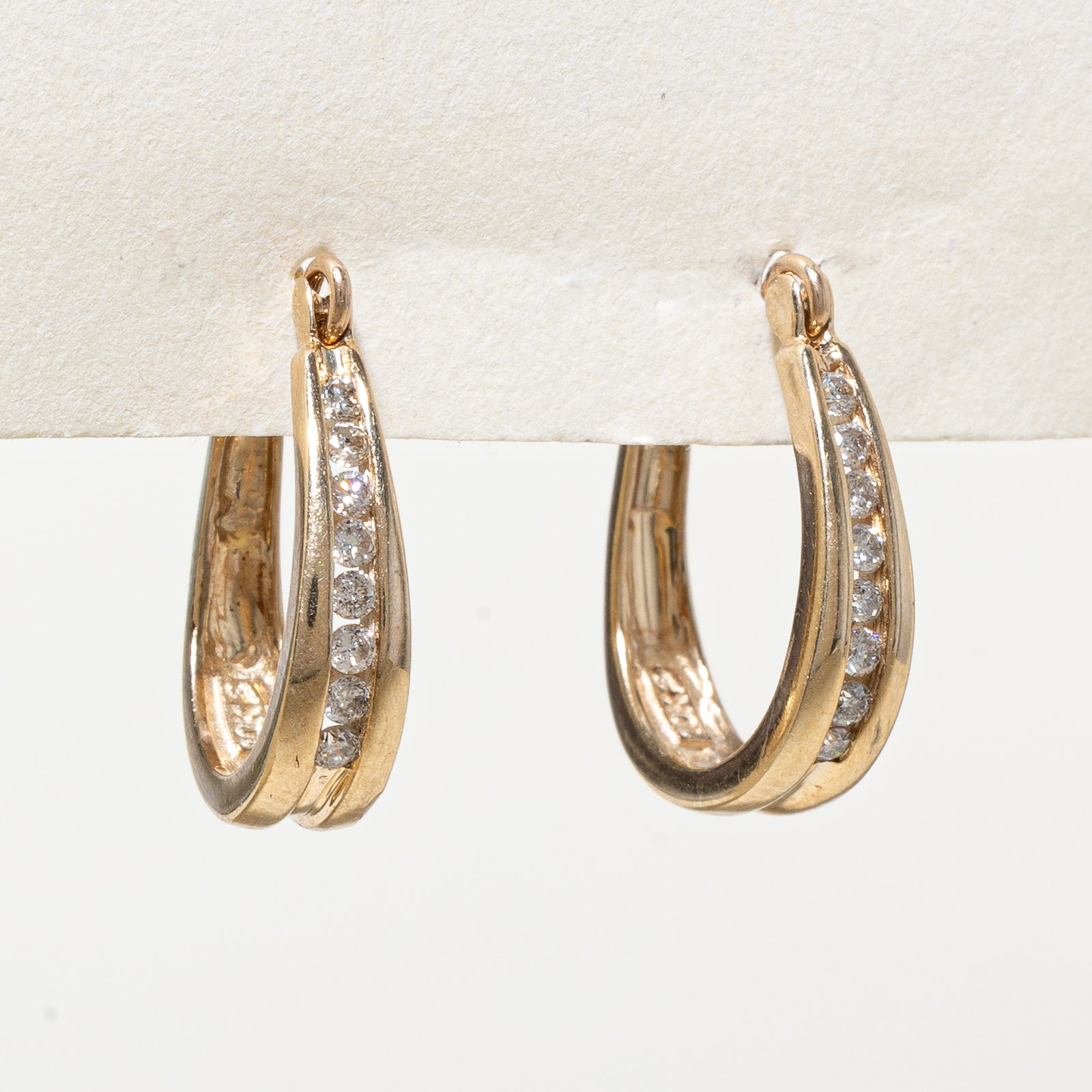 10K Diamond Hoop Earrings | 0.25ctw