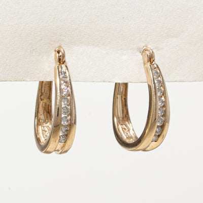 10K Diamond Hoop Earrings | 0.25ctw