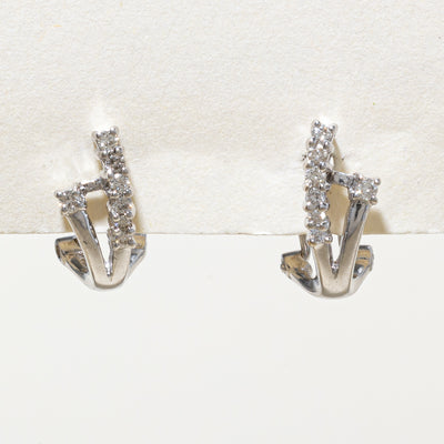 14K Diamond Huggie Earrings | 0.15ctw