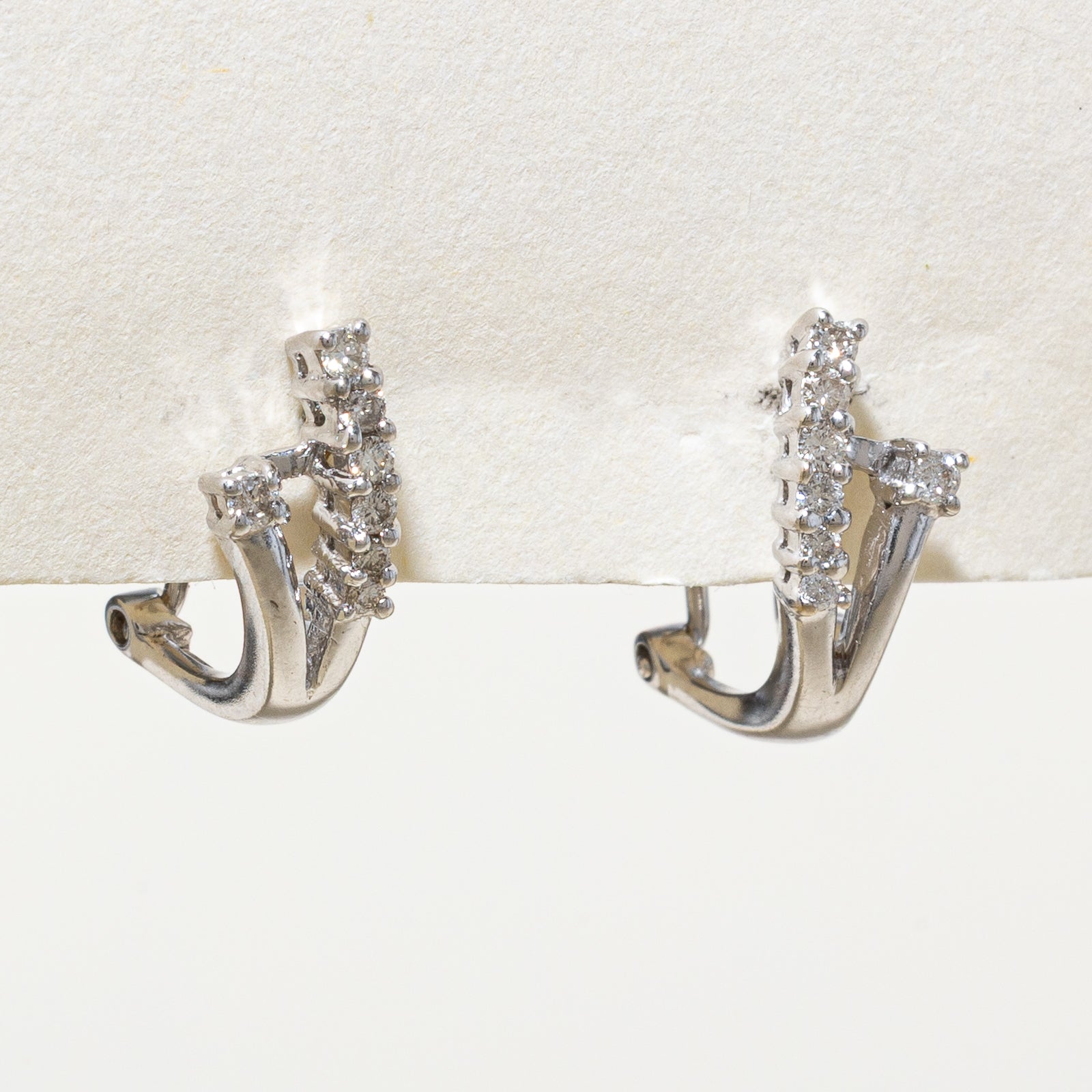 14K Diamond Huggie Earrings | 0.15ctw