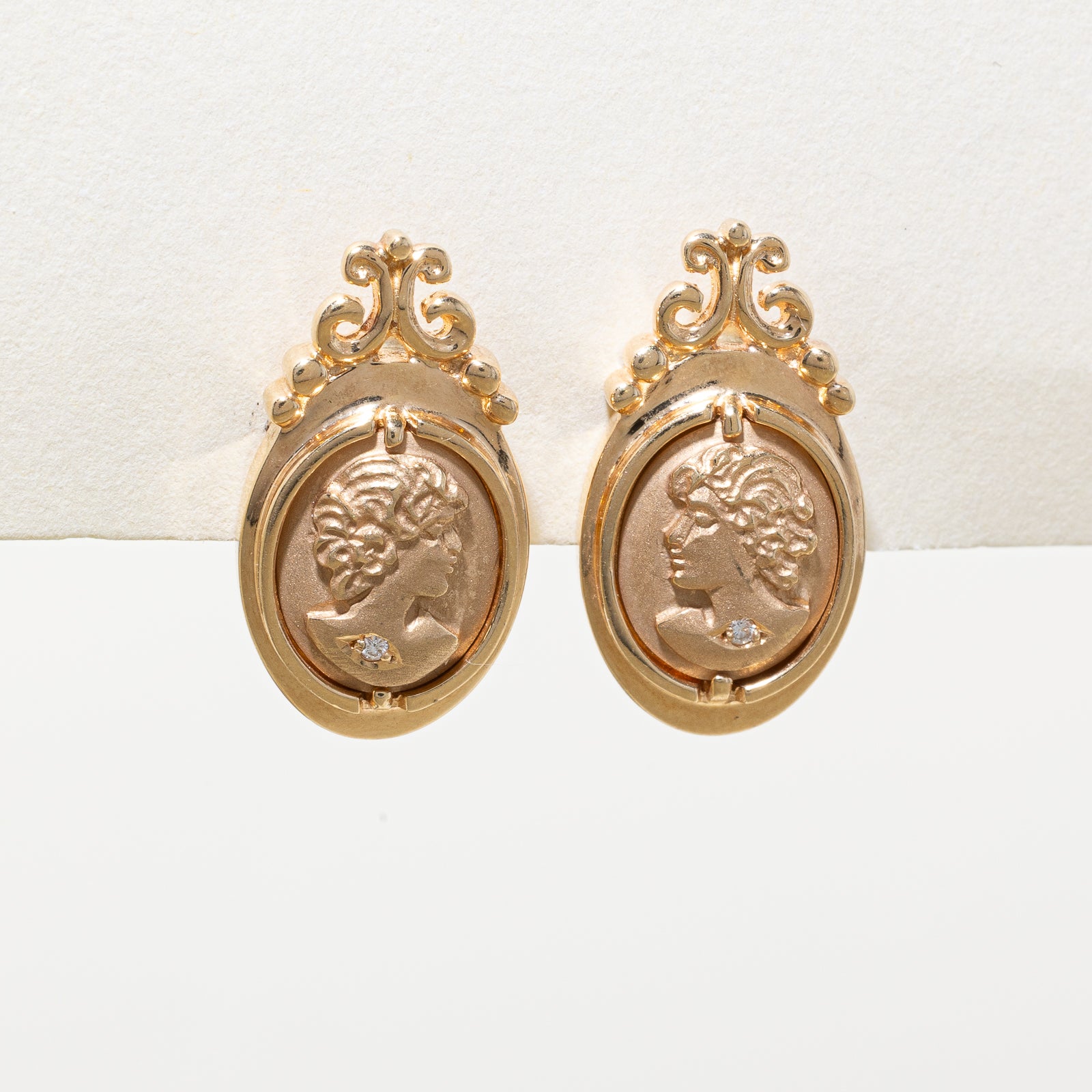 Diamond Portrait Screwback Earrings | 0.02ctw