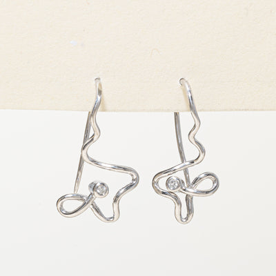 14K Diamond Abstract Drop Earrings | 0.03ctw