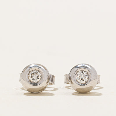 18K Bezel Set Diamond Stud Earrings | 0.10ctw