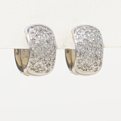 14K Diamond Cluster Hoop Earrings | 0.70ctw
