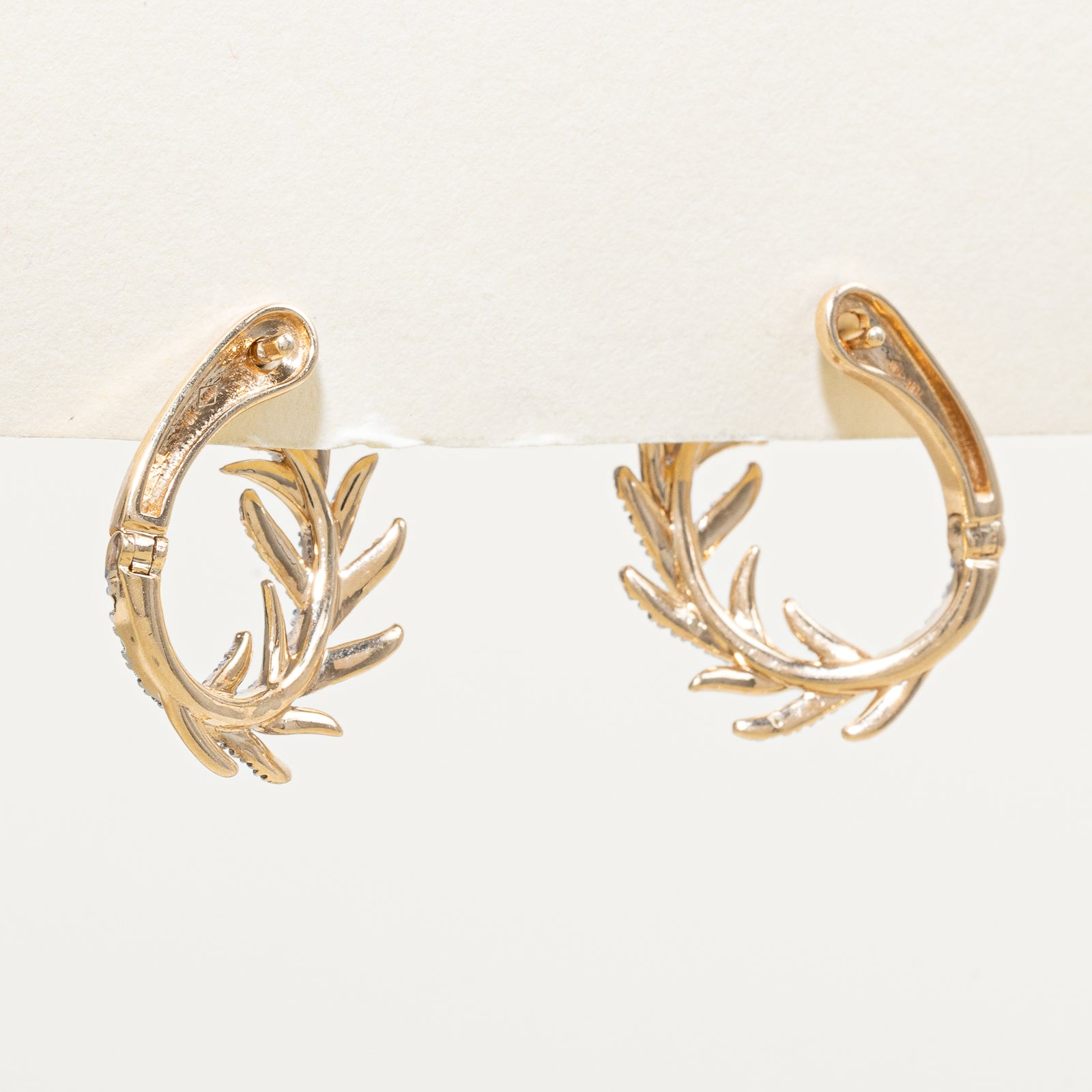 10K Diamond Vine Hoop Earrings | 0.47ctw