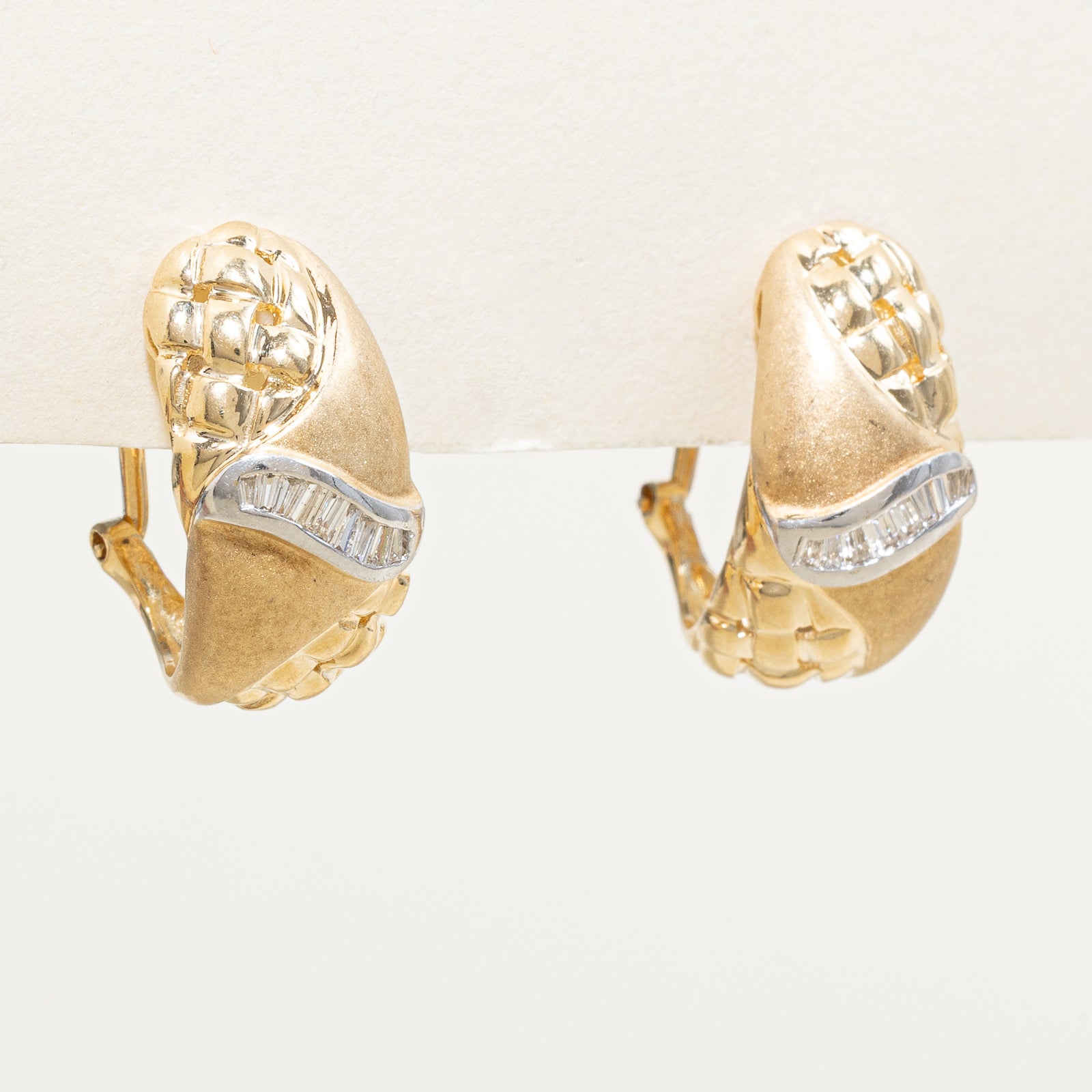 14K Diamond Textured Stud Earrings | 0.18ctw