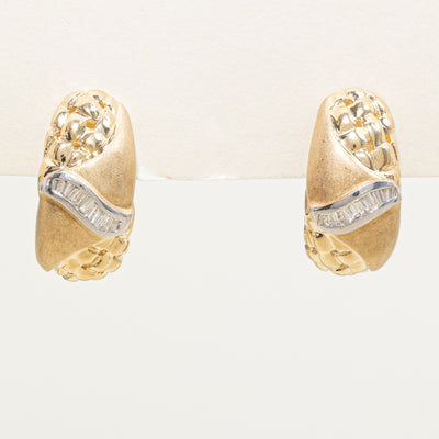 14K Diamond Textured Stud Earrings | 0.18ctw
