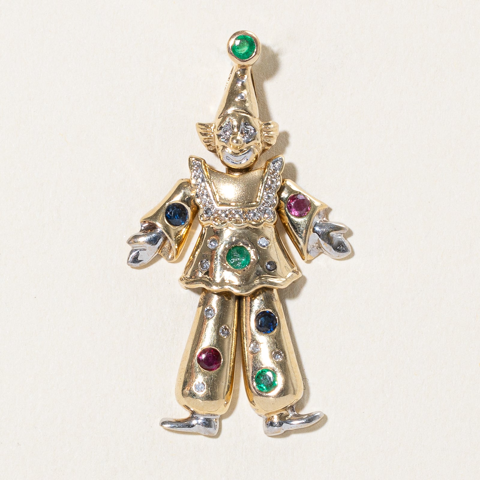 Multi Gemstone Clown Pendant | 0.40ctw, 0.09ctw