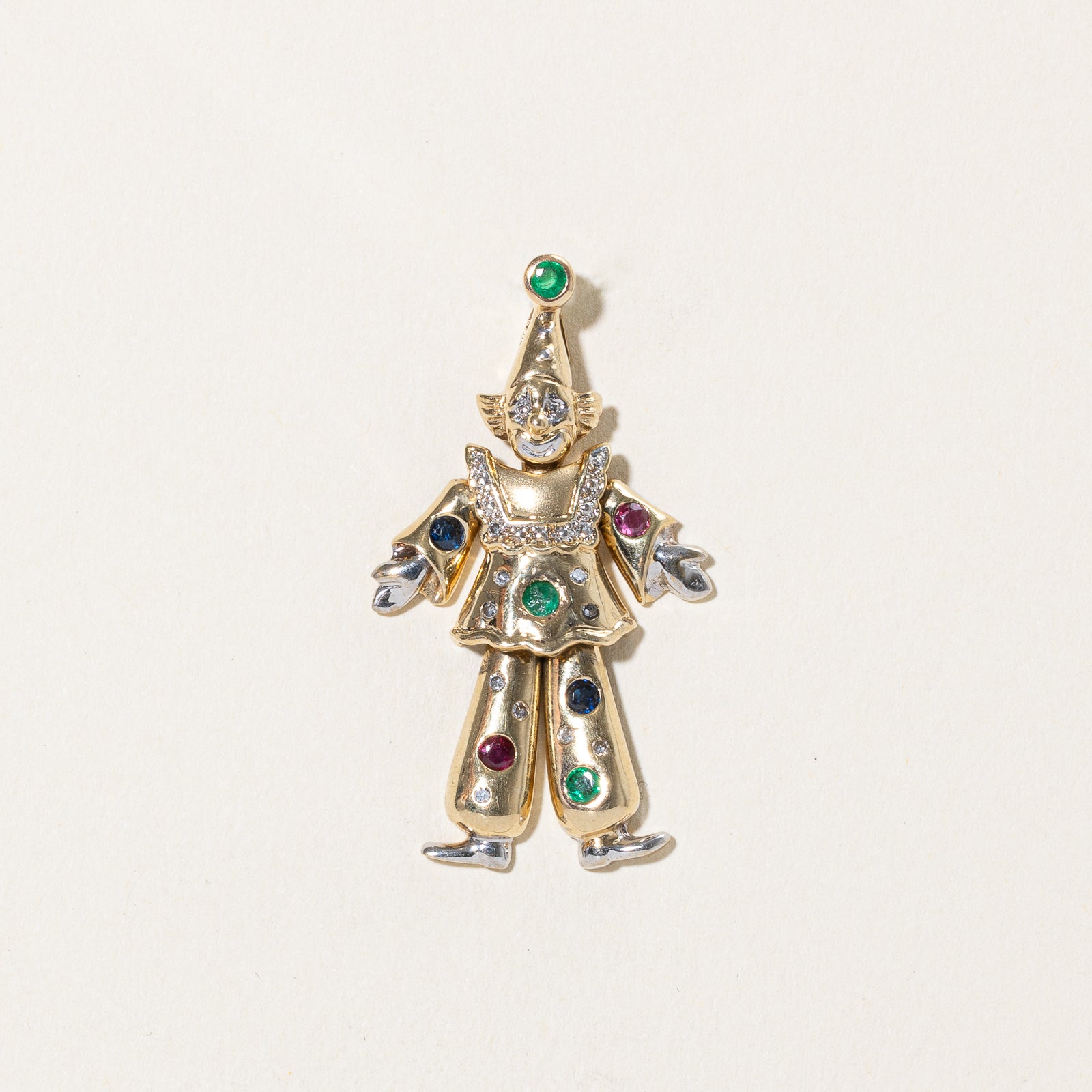 Multi Gemstone Clown Pendant | 0.40ctw, 0.09ctw