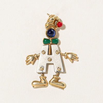 Synthetic Sapphire & Enamel Clown Pendant | 0.40ct