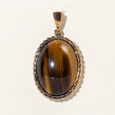 Oval Cabochon Tigers Eye Pendant | 23.00ct