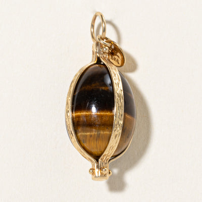 Egg Shaped Tiger's Eye Charm Pendant | 30.00ct