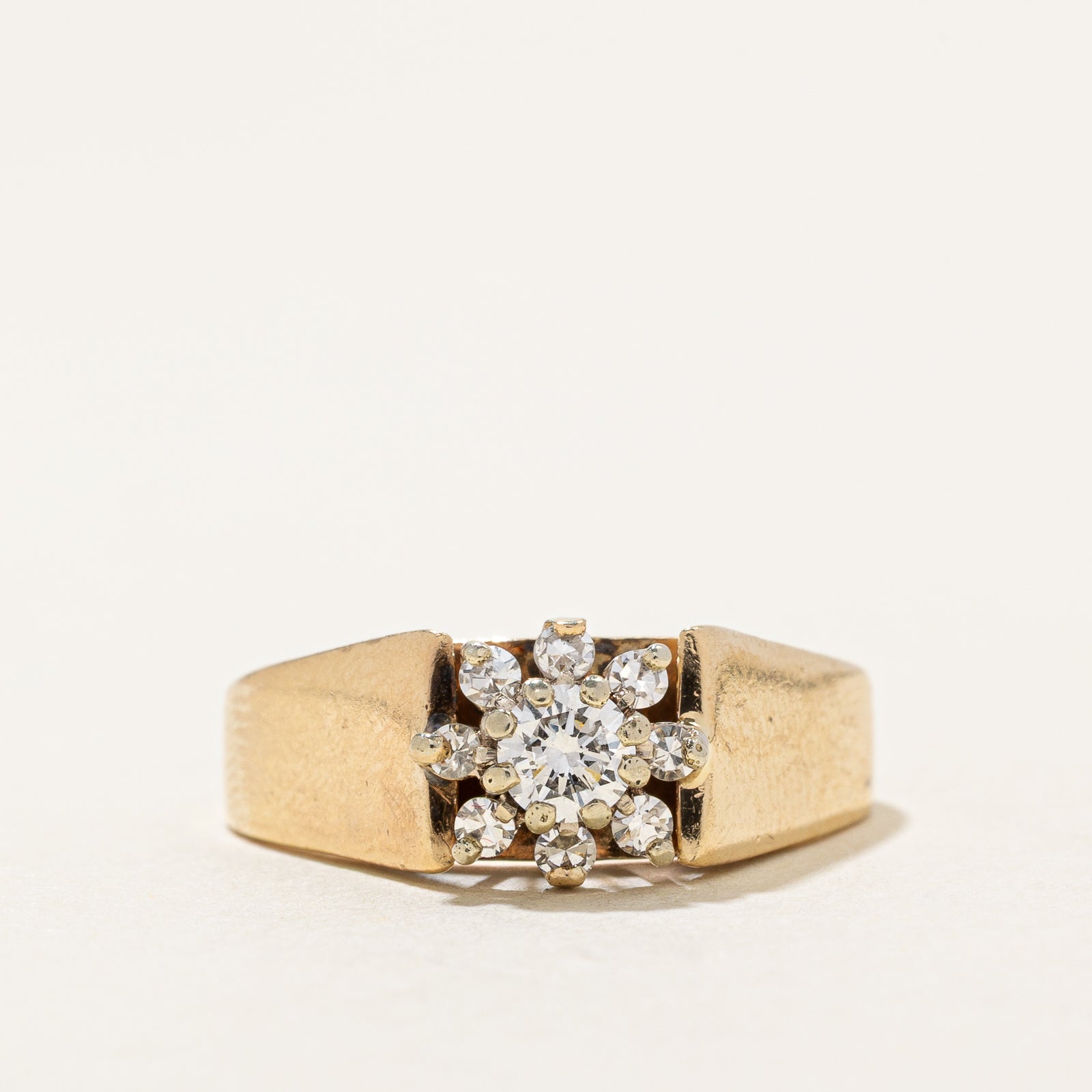 High Set Diamond Petal Ring | 0.37ctw | SZ 7.75