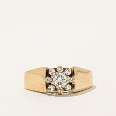 High Set Diamond Petal Ring | 0.37ctw | SZ 7.75