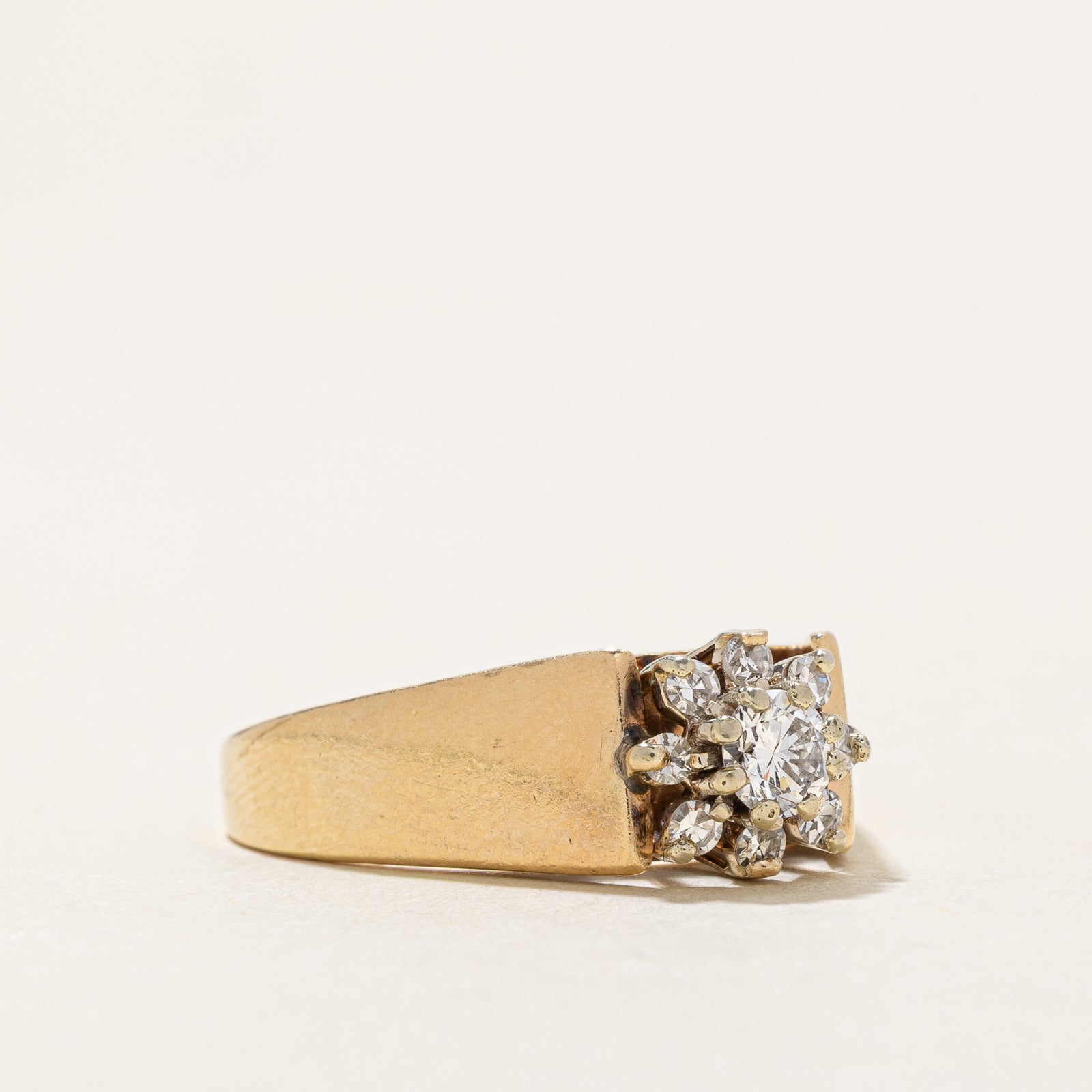 High Set Diamond Petal Ring | 0.37ctw | SZ 7.75