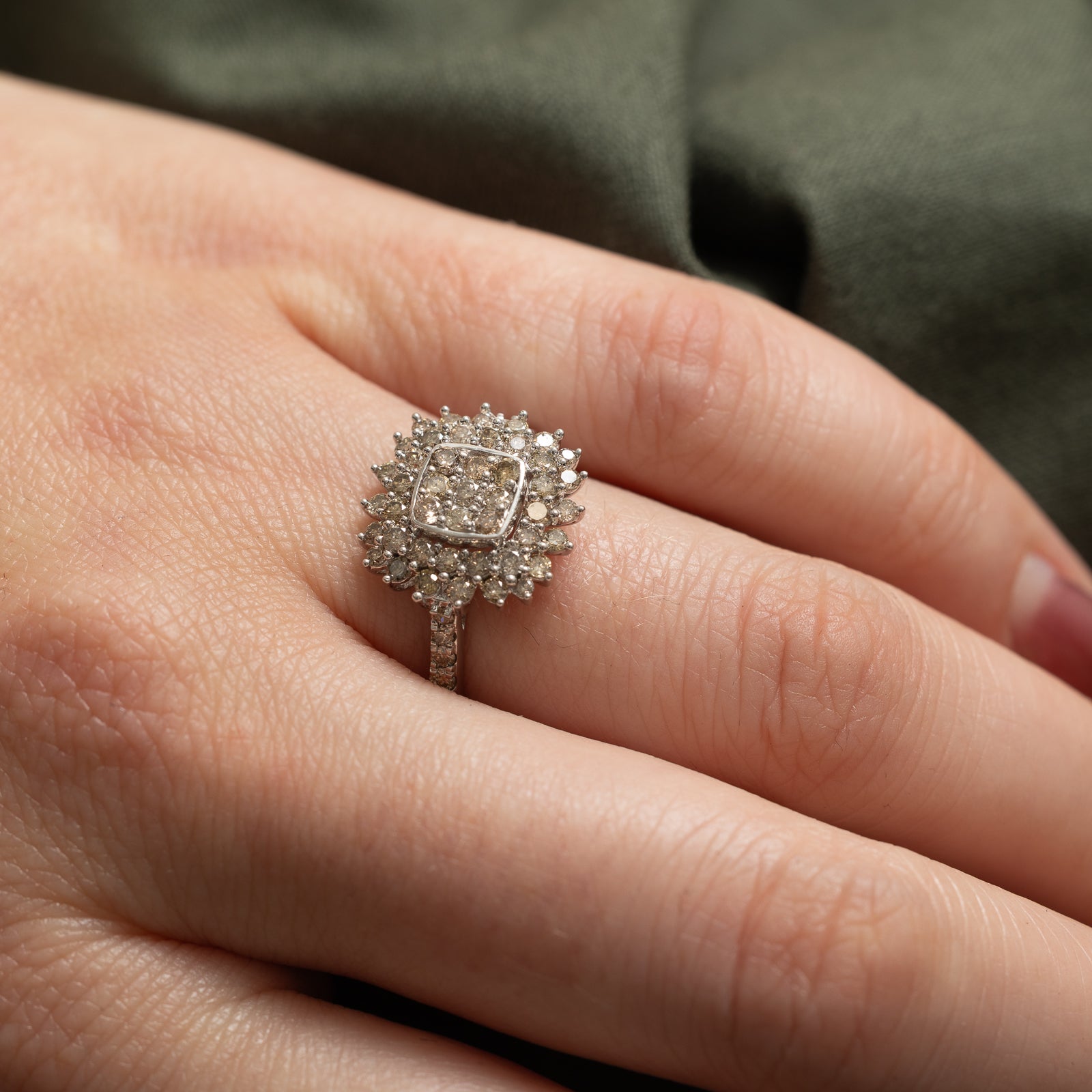 Diamond Cluster Petal Ring | 1.00ctw | SZ 6